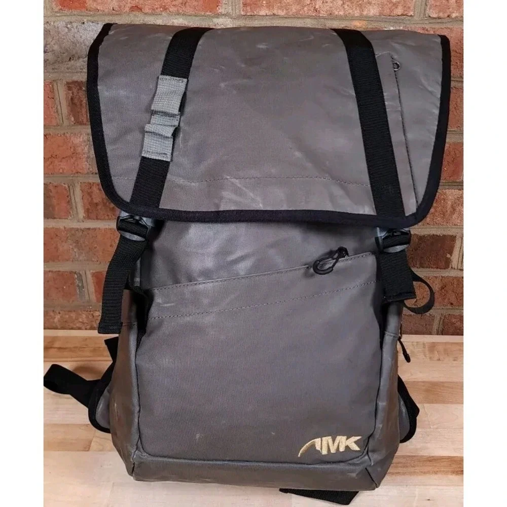 Mountain Khakis MK Flap Over Backpack Travel Laptop Bag Travel Gray